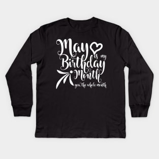 May Birthday Kids Long Sleeve T-Shirt